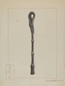 Iron Hitching Post, c. 1937. Creator: Samuel Fineman