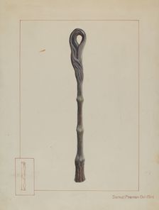 Iron Hitching Post, c. 1937. Creator: Samuel Fineman