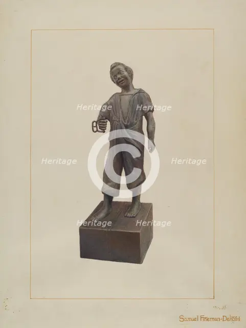 Iron Hitching Post, c. 1937. Creator: Samuel Fineman.
