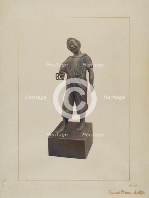 Iron Hitching Post, c. 1937. Creator: Samuel Fineman.