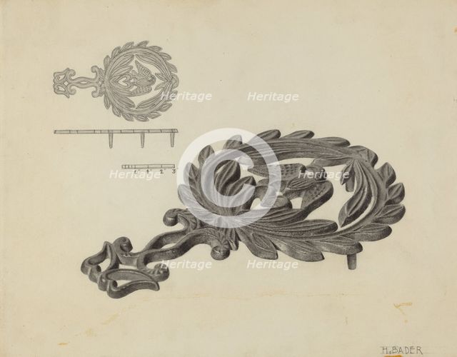 Iron Holder, c. 1937. Creator: Herman Bader.