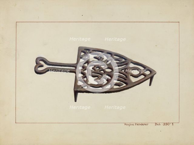 Iron Holder, c. 1938. Creator: Regina Henderer.