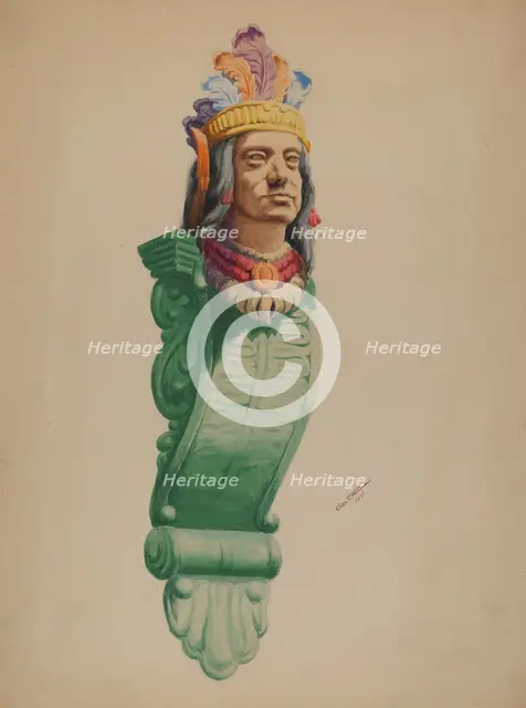 Iron Indian Head, 1937. Creator: Charles Moss.