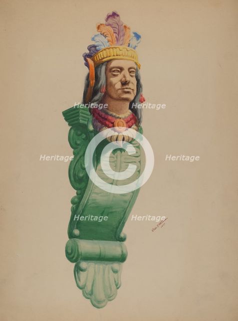Iron Indian Head, 1937. Creator: Charles Moss.