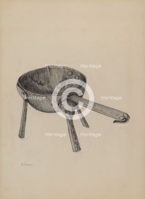 Iron Ladle, c. 1941. Creator: Genevieve Jordan.