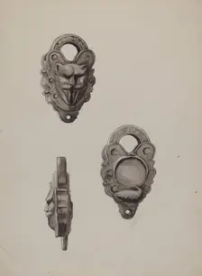 Iron Lock, c. 1937. Creator: Majel G. Claflin