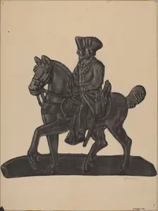 Iron Officer on Horse, c. 1937. Creator: John Wilkes