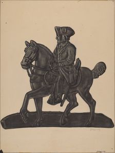 Iron Officer on Horse, c. 1937. Creator: John Wilkes