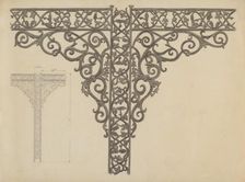 Iron Porch Supports, c. 1936. Creator: John R. Towers