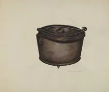 Iron Pot and Pot Hooks, c. 1937. Creator: Charles Goodwin