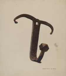 Iron Pot Hook, c. 1940. Creator: DJ Grant