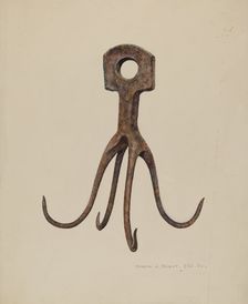 Iron Pot Hook, c. 1940. Creator: Marin J. Bright