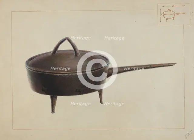 Iron Pot with Cover, c. 1937. Creator: Edward L Loper.