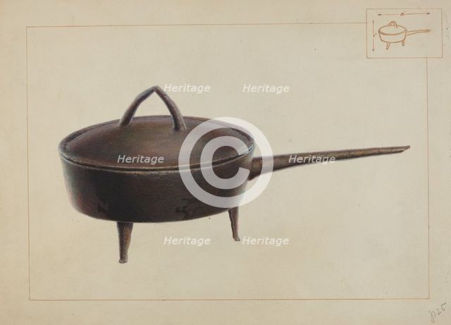 Iron Pot with Cover, c. 1937. Creator: Edward L Loper.