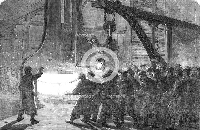 Iron Ship Fitting at the Royal Dockyard, Woolwich, 1854. Creator: Unknown.