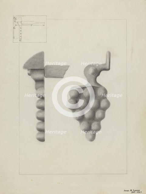 Iron Shutter Fastener, c. 1936. Creator: James M. Lawson.