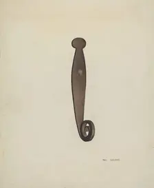 Iron Shutter Latch, c. 1939. Creator: William Paul Childers