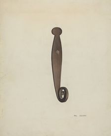 Iron Shutter Latch, c. 1939. Creator: William Paul Childers