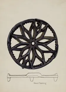 Iron Stand, c. 1941. Creator: Elmo Fleming