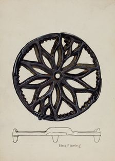 Iron Stand, c. 1941. Creator: Elmo Fleming