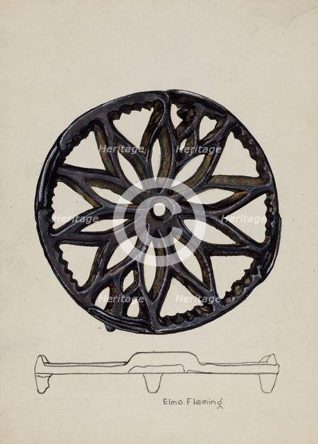 Iron Stand, c. 1941. Creator: Elmo Fleming.