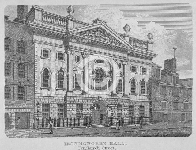 Ironmongers' Hall, Fenchurch Street, City of London, 1830. Artist: Anon