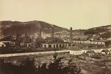 Ironworks in Reschitza, c. 1860. Creator: Andreas Groll (Austrian, 1812-1872)
