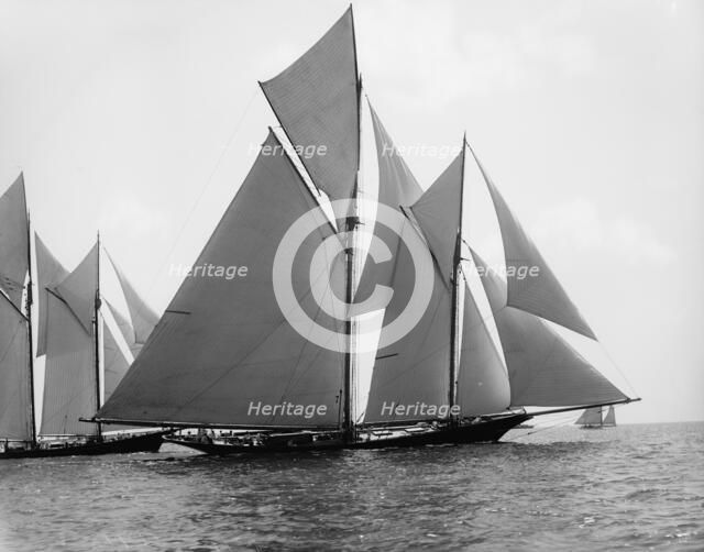 Iroquois and Volunteer, 1891. Creator: John S Johnston.
