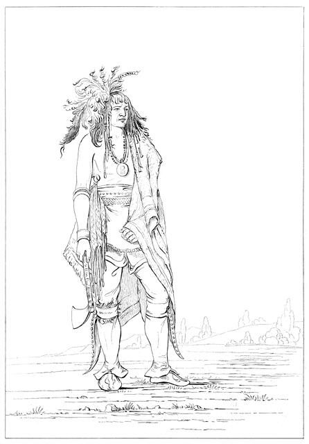 Iroquois brave, 1841.Artist: Myers and Co