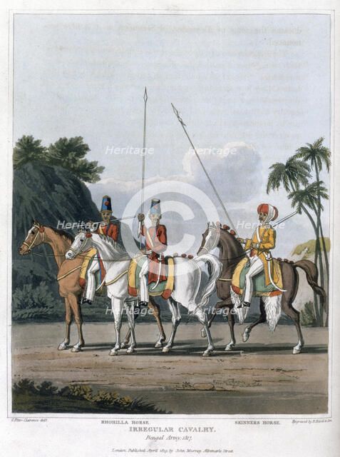 'Irregular Cavalry, Bengal Army 1817' (1819). Artist: Havell & Son
