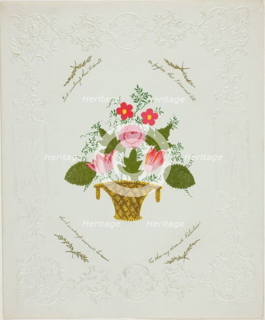 Is it Weakness thus to Dwell (valentine), c. 1840. Creator: George Kershaw.