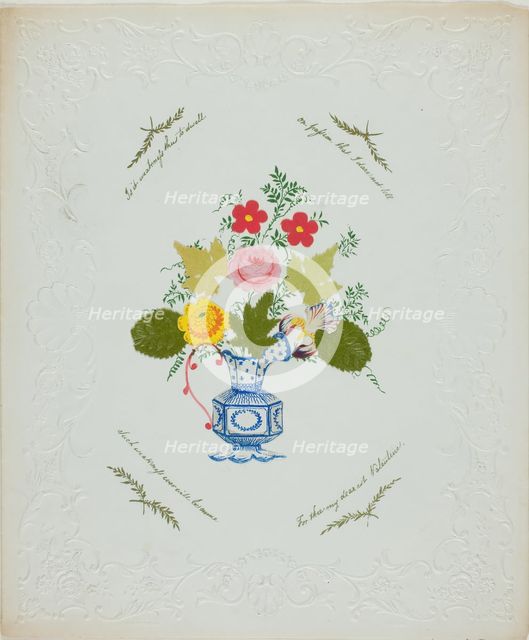Is it Weakness thus to Dwell (valentine), c. 1850. Creator: George Kershaw.