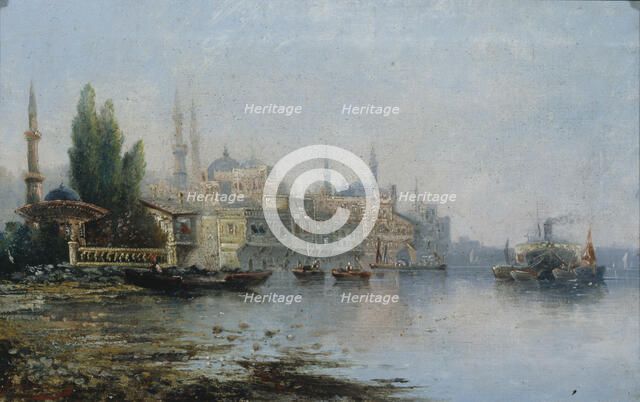Istanbul as seen from the Bosphorus, Second Half of the 19th cen.. Artist: French master  