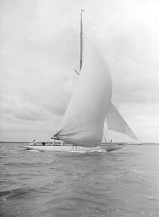 Istria sailing downwind under spinnaker, 1912. Creator: Kirk & Sons of Cowes