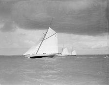 Istria The Lady Anne & Vanity racing upwind, 1912. Creator: Kirk & Sons of Cowes