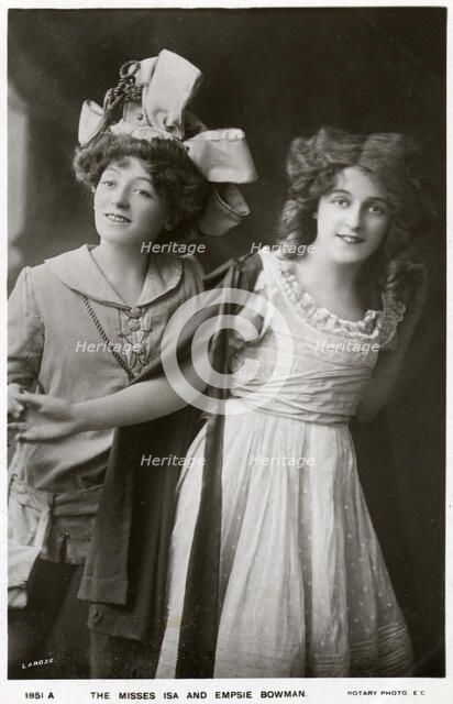 Isa and Empsie Bowman, British actresses, c1900s(?). Artist: Unknown