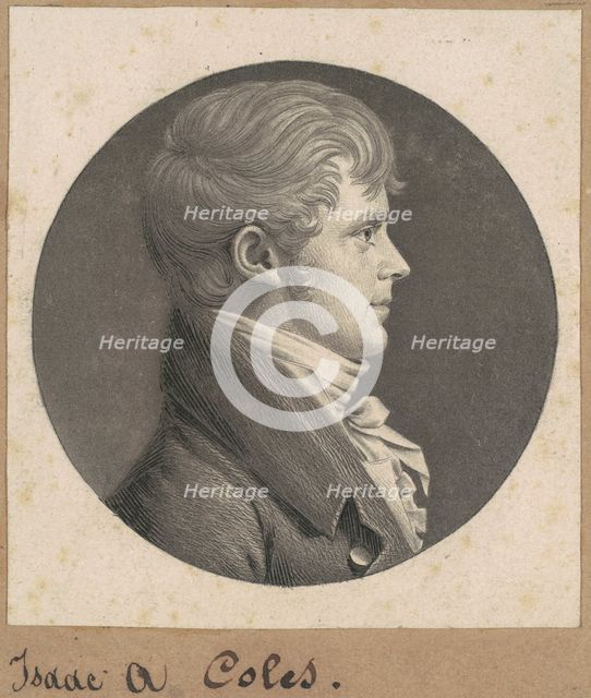 Isaac A. Coles, 1807-1808. Creator: Charles Balthazar Julien Févret de Saint-Mémin.