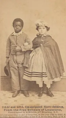 Isaac and Rosa, emancipated slave children, 1863. Creator: Myron H. Kimball