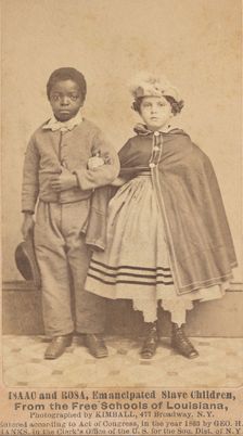 Isaac and Rosa, emancipated slave children, 1863. Creator: Myron H. Kimball