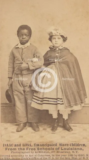 Isaac and Rosa, emancipated slave children, 1863. Creator: Myron H. Kimball.