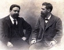 Isaac Albéniz (1860-1909) and Tomás Bretón (1850-1923), Spanish composers, around 1896