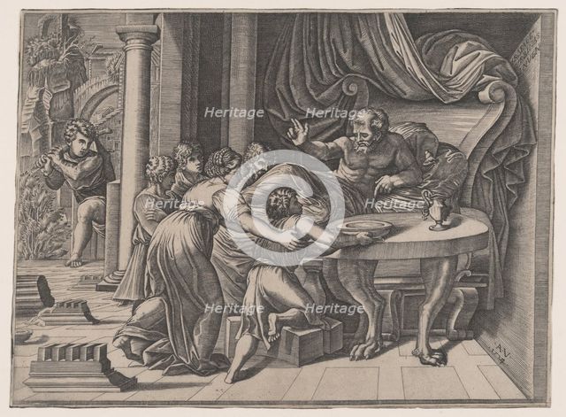 Isaac Blessing Jacob, 1524. Creator: Agostino Veneziano.