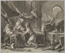 Isaac Blessing Jacob, 18th century. Creator: Martin Gottfried Crophius