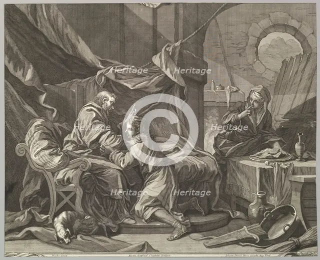 Isaac Blessing Jacob, 18th century. Creator: Martin Gottfried Crophius.
