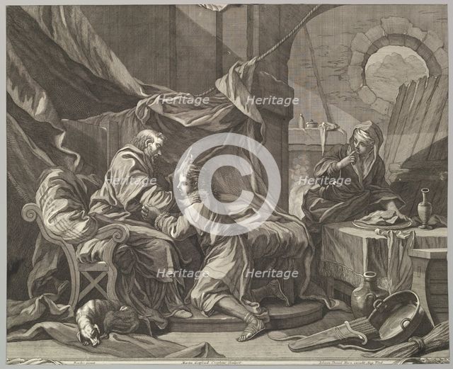 Isaac Blessing Jacob, 18th century. Creator: Martin Gottfried Crophius.