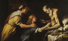 Isaac blessing Jacob. Creator: Giordano, Luca (1632-1705)