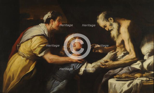 Isaac blessing Jacob. Creator: Giordano, Luca (1632-1705).