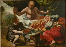 Isaac Blessing Jacob, Mid of 16th cen. Creator: Hemessen, Jan Sanders, van (c. 1500-c. 1566)