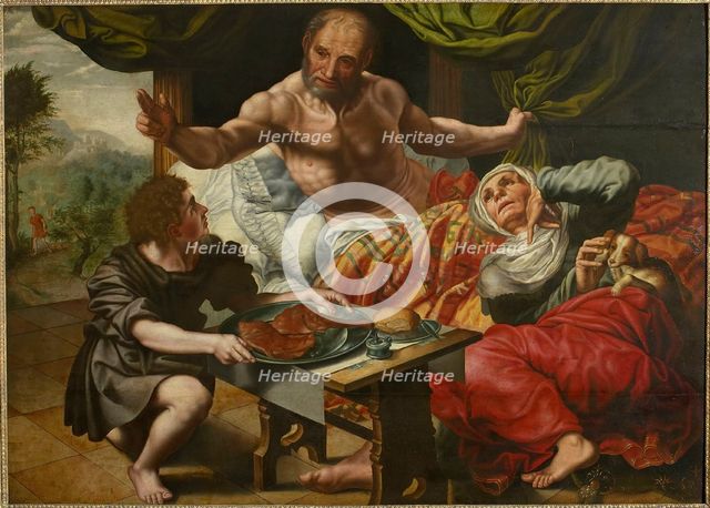 Isaac Blessing Jacob, Mid of 16th cen. Creator: Hemessen, Jan Sanders, van (c. 1500-c. 1566).