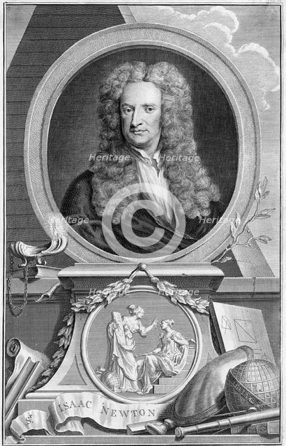 Isaac Newton (1642-1727), English mathematician, astronomer and physicist, 1738. Artist: Jacobus Houbraken